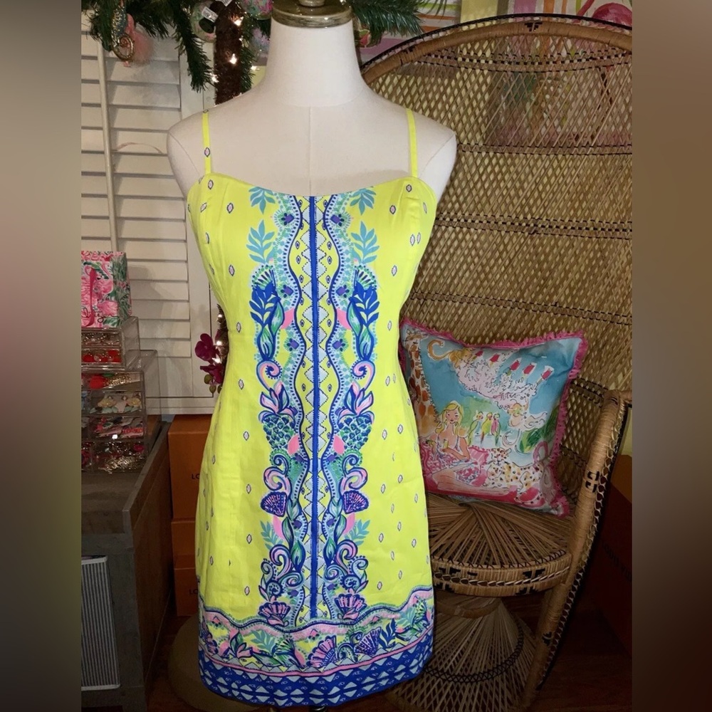 Lilly Pulitzer NWT Shelli Stretch Shift Dress Pineapple Rivera 🦄 Size 00 Grail! - Picture 13 of 14
